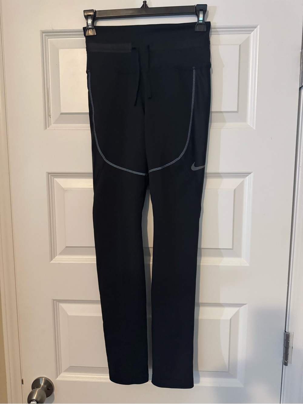 Nike Black Ankle Zip Drawstring Leggings Size S